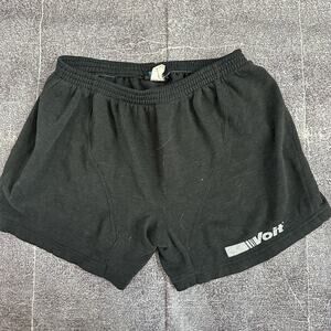 Men's Vintage 70's Voit USA 3" Cotton Heather Black Spell Out Gym Shorts Sz M